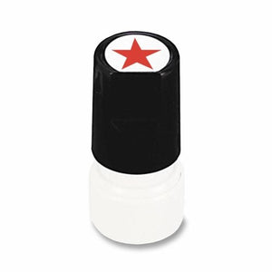 COSCO 2000 Plus Round Pre-inked Stamp - STAR Design Stamp - 0.62" Diameter - Red