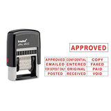 U. S. STAMP & SIGN Self-Inking Stamps, 12-Message, Self-Inking, 1 1/4 x 3/8, Red (E4822)