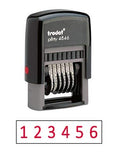 Trodat .125" x .6875" 6 Digit Self-Inking Numberer Rubber Stamp (Red)