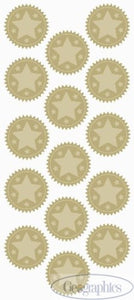 Gold Embossed Stars, 15/pack