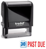 Trodat 2-Color Self-inking Stock Stamp - PAST DUE - Red/Blue Ink