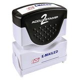 ACCU-STAMP2 Message Stamp with Shutter, 2-Color, EMAILED, 1-5/8" x 1/2" Impression, Pre-Ink, Blue and Red Ink (035541)