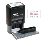 Trodat Printy Economy Self-Inking Do It Yourself Message Date Stamp, Stamp Impression Size: 1 x 1-5/8 Inches, Blue/Red (5916)