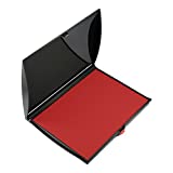 Shiny Large Stamp Pad, Felt, Plastic Cover, S4, 5" x 7", Red Ink