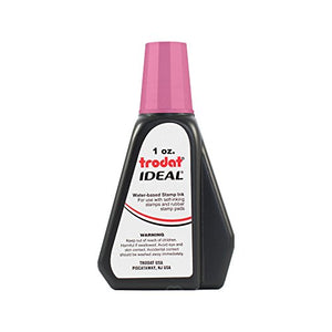 Trodat 52729 Ideal Premium Replacement Ink for Use with Most Self Inking and Rubber Stamp Pads, 1oz, Hot Pink