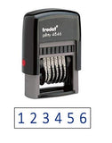 Trodat .125" x .6875" 6 Digit Self-Inking Numberer Rubber Stamp (Blue)