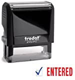 Trodat 4912 Rectangle Stock 2 Colors Self Inking Rubber Stamp with Entered with Pic