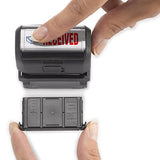 Received Trodat Printy 4912 Self-Inking Two Color Stock Message Stamp