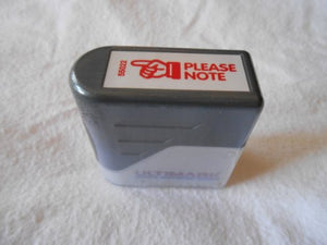 Please Note Stock Message Stamp 3/8" X 1-3/8"