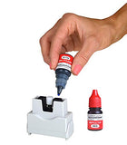 ACCU-STAMP2 Message Stamp with Shutter, 2-Color, FOR DEPOSIT ONLY, 1-5/8" x 1/2" Impression, Pre-Ink, Blue and Red Ink (035523)