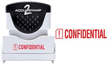 ACCU-STAMP2 Message Stamp with Shutter, 1-Color, CONFIDENTIAL, 1-5/8" x 1/2" Impression, Pre-Ink, Red Ink (035574)