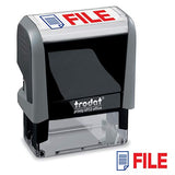 File Trodat Printy 4912 Self-Inking Two Color Stock Message Stamp