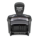 Trodat 5117 Professional 12-Message Stamp w/Dater, Self-Inking, Red Ink Color