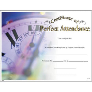 Award Certificates (10 Pack) - Perfect Attendance