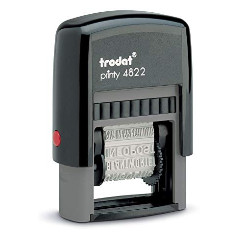 Trodat 4822 Printy Self-Inking 12 Message Stamp, Red Ink