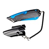 Box Cutter Knife w/Shielded Blade, Black/Blue (New Version)