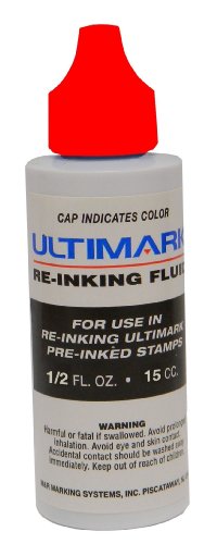 Ultimark Ink to Re-ink Ultimark and Royal Mark Pre-inked Stamps (Red)