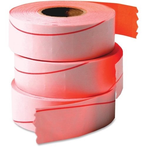 Consolidated Stamp Mfg.,Co. Labels, 1-Line, 3 Roll, Flourescent Red