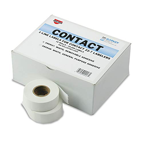 Garvey 090947 One-Line Pricemarker Labels, 7/16 X 13/16, White, 1200/roll, 16 Rolls/box