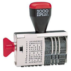 2000 PLUS Dial-N-Stamp, 12 Phrases, 1 1/2 x 1/8