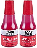 2000 PLUS Ink Refill for Self-Inking Stamps and Stamp Pads, Red, 0.9oz (032960) - 2 Pack