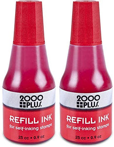 2000 PLUS Ink Refill for Self-Inking Stamps and Stamp Pads, Red, 0.9oz (032960) - 2 Pack