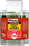 Allway Tools DSP100 Premium 3-Notch Utility Knife Blades, 100/dispenser, 100 Piece