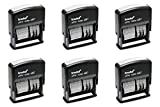 Trodat Economy 12-Message Stamp, Dater, Self-Inking, 3/8 x 2 Inches, Black (E4817), 6 Packs