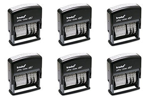 Trodat Economy 12-Message Stamp, Dater, Self-Inking, 3/8 x 2 Inches, Black (E4817), 6 Packs