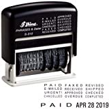 Self-inking Date and Message Stamp (Black) by Shiny